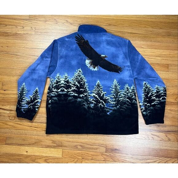 Bald Eagle Wild Kind Men’s 2XL Fleece Full Zip Jacket Coat Sweater NWT - Picture 5 of 9
